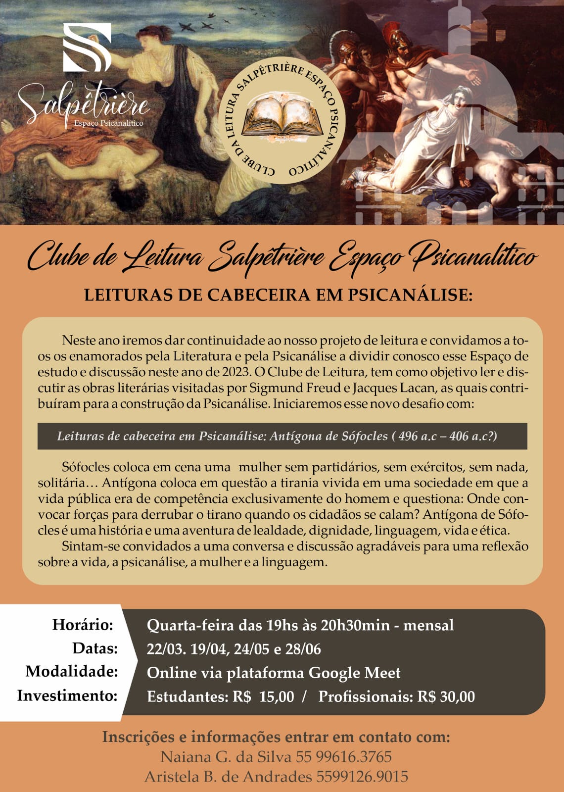 Read more about the article Clube de Leitura: Leituras de Cabeceira em Psicanálise – Antígona de Sófocles