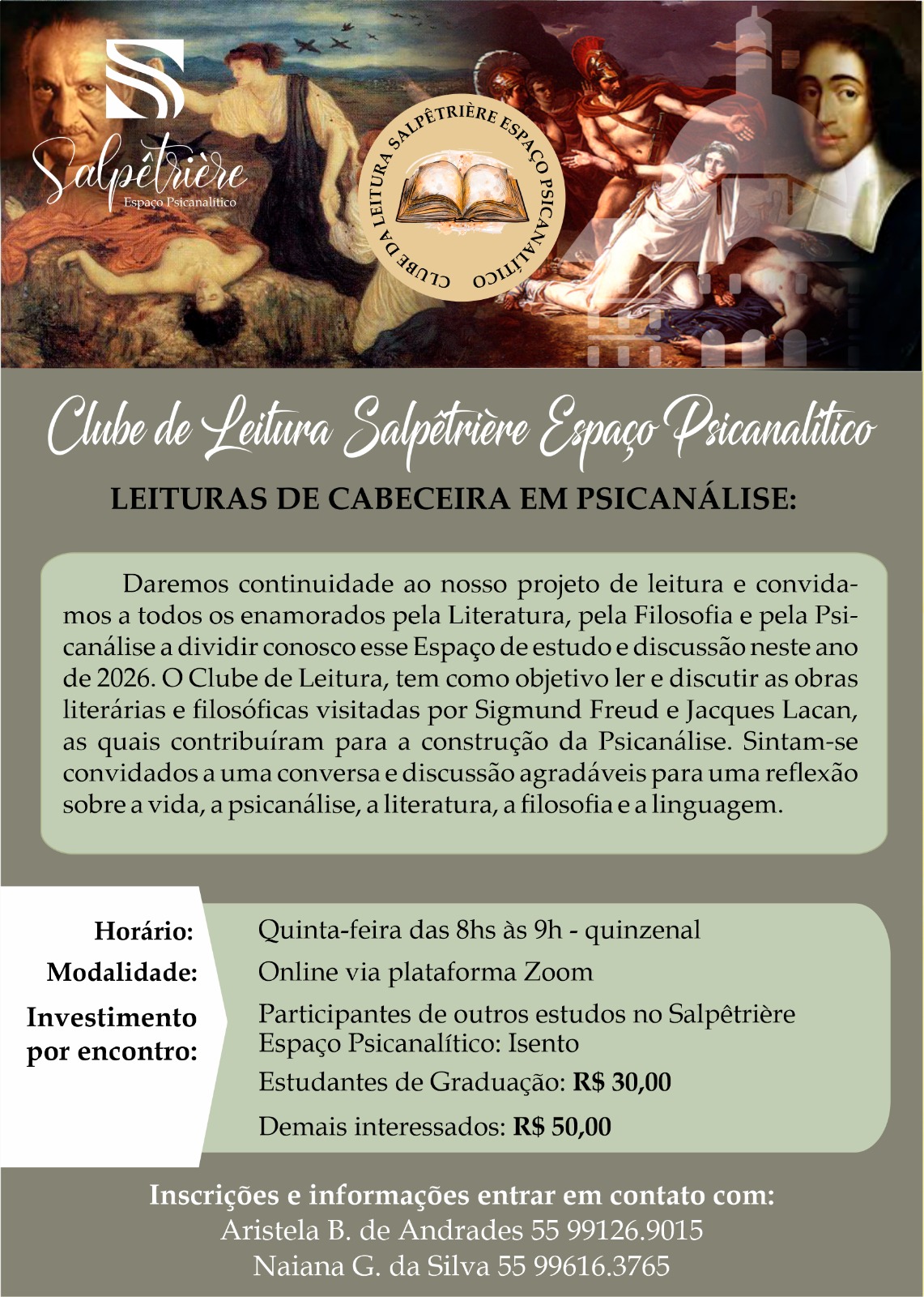 Read more about the article Encontros de Formação: Clube de Leitura – Leituras de cabeceira em Psicanálise